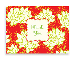 Note Cards - Peonies Red