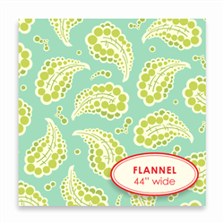 Dotted Paisley - turquoise - FLANNEL