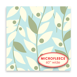 Lindy Leaf - blue - 60" MICROFLEECE