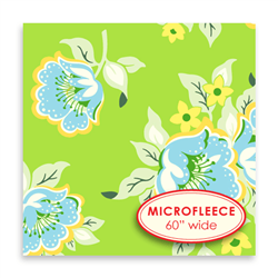 Church Flowers - green - 60" MICROFLEECE